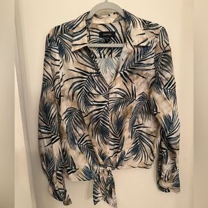 Karen Kane Palm Leaf blouse